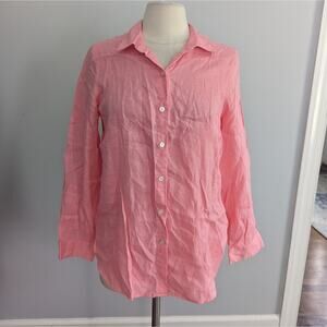 Women's J.Jill Linen Light Pink Button Down Small